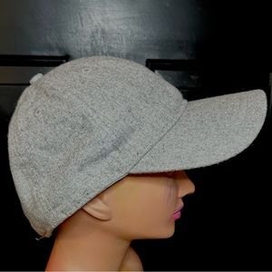 Womens Adjustable Solid grey flannel Baseball Cap
